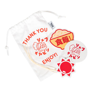 Bag and sticker's for Kelvin Wong's chef model kendama.