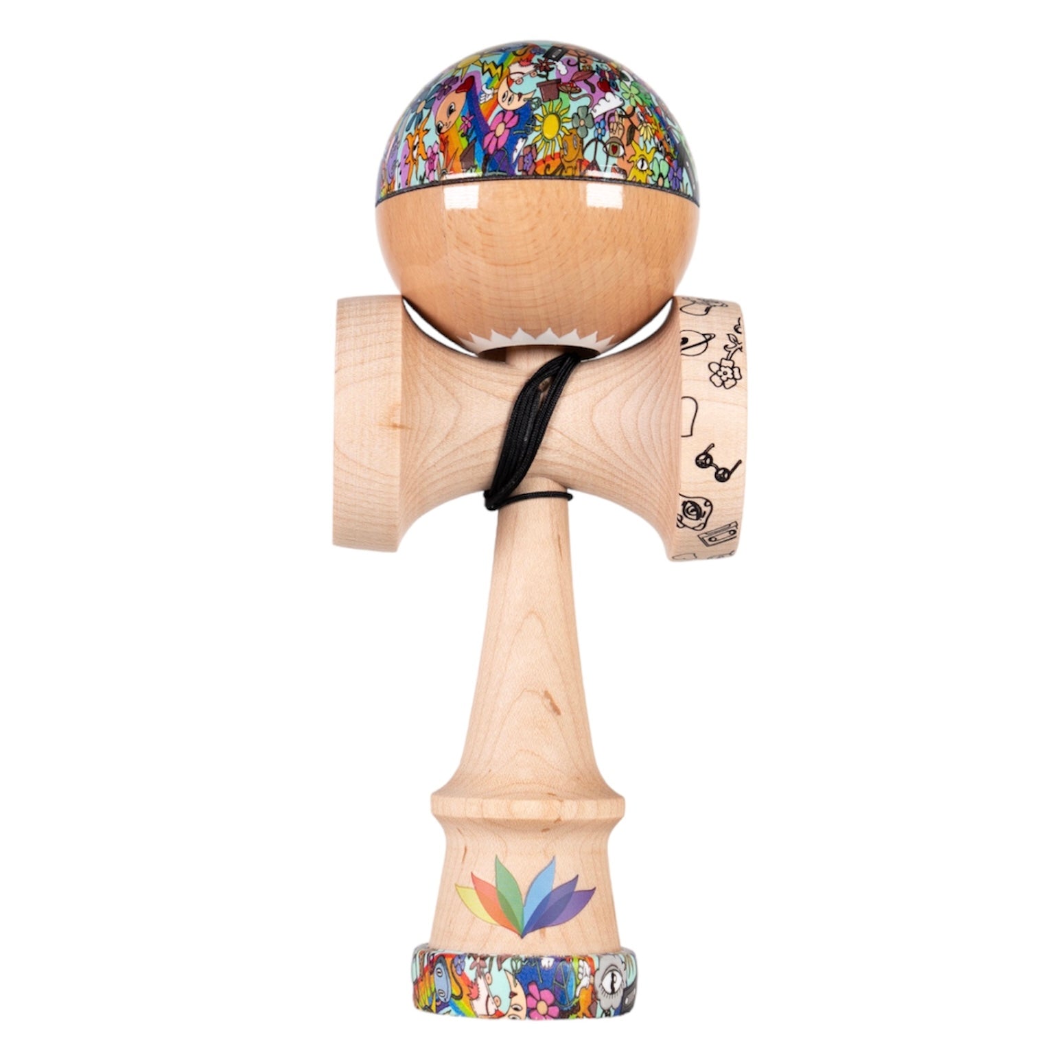 Sol x Lotus Kendamas Collab in sticky paint.