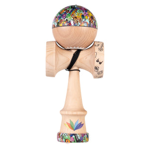Matte painted Lotus x Sol collab kendama.