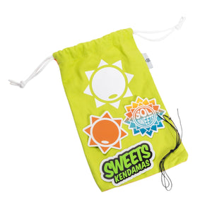 Stickers and bag for the Sol and Sweets Collab kendama.